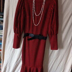 Red/Black Bodycon Mermaid Maxi Dress, Size M